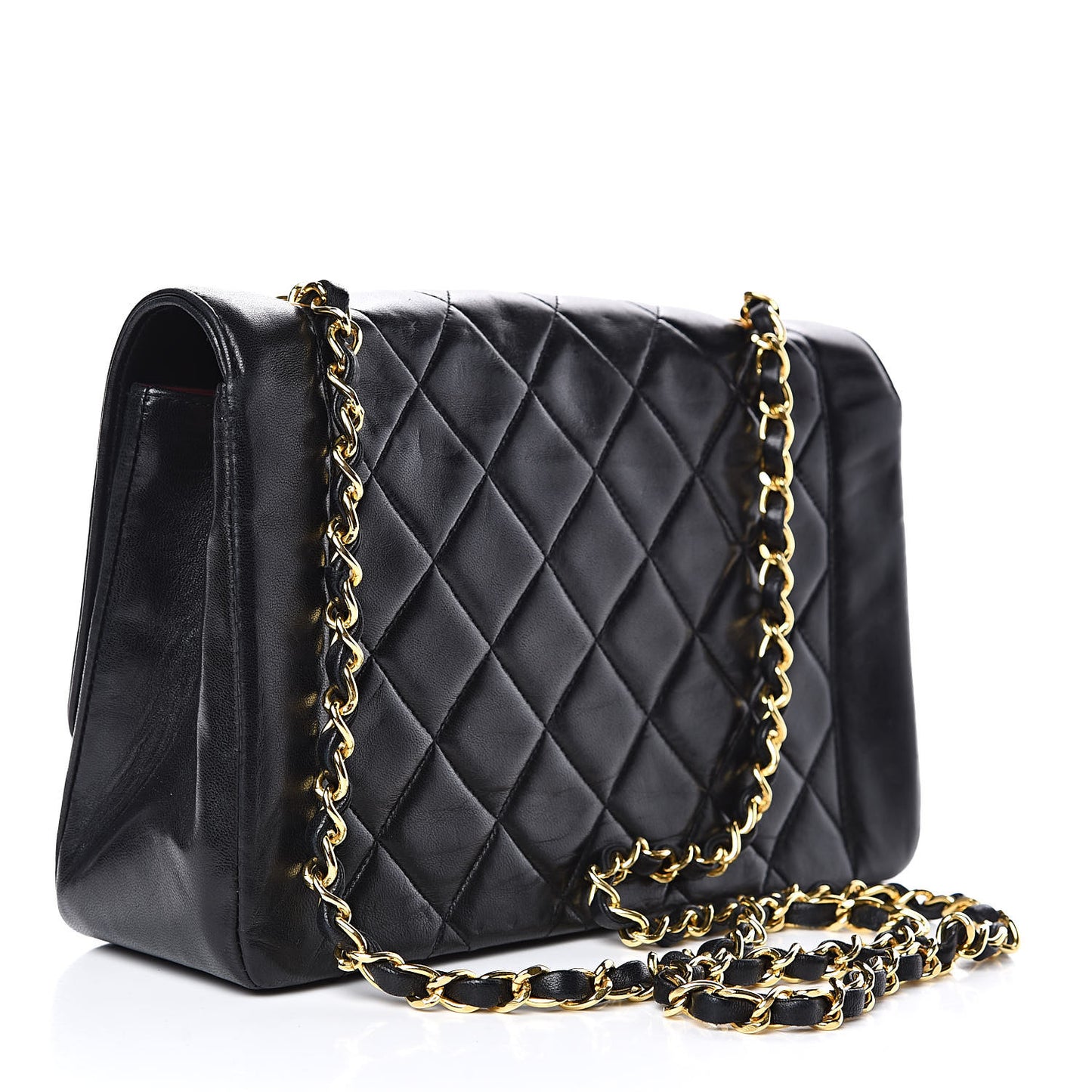 Lambskin Quilted Medium Single Flap Black