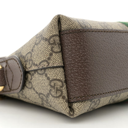 Gucci GG Supreme Monogram Textured Dollar Calfskin Web Small Ophidia Dome Shoulder Bag Beige Ebony New Acero 9 of 11