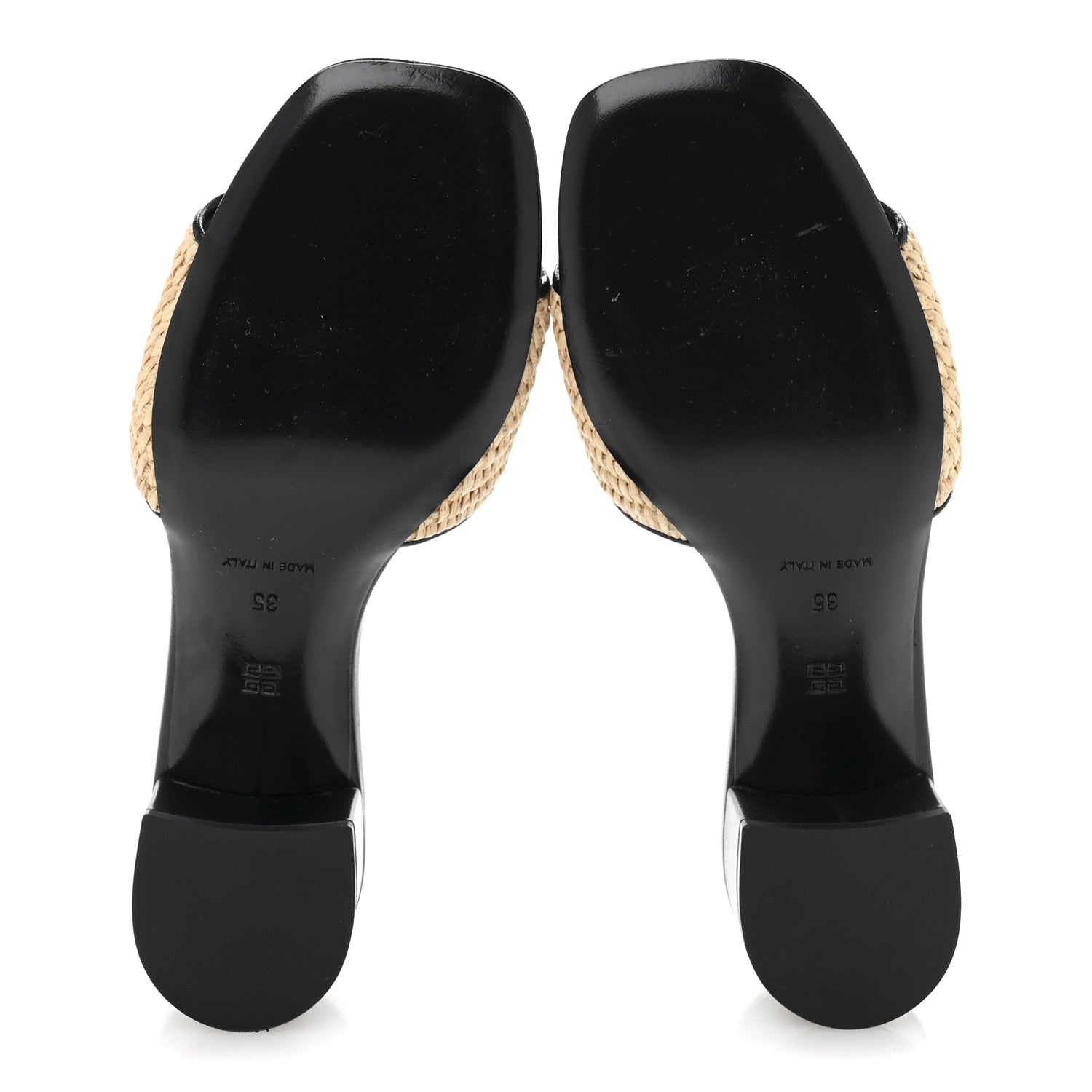 Givenchy Raffia 4G Logo Mule Sandals 35 Beige Black 6 of 12