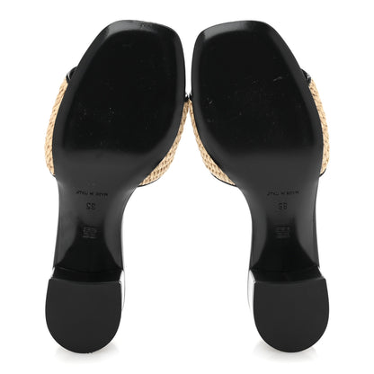 Givenchy Raffia 4G Logo Mule Sandals 35 Beige Black 6 of 12