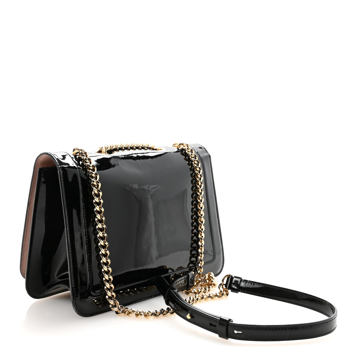 Salvatore Ferragamo Patent Vara Bow Shoulder Bag Black 1875401