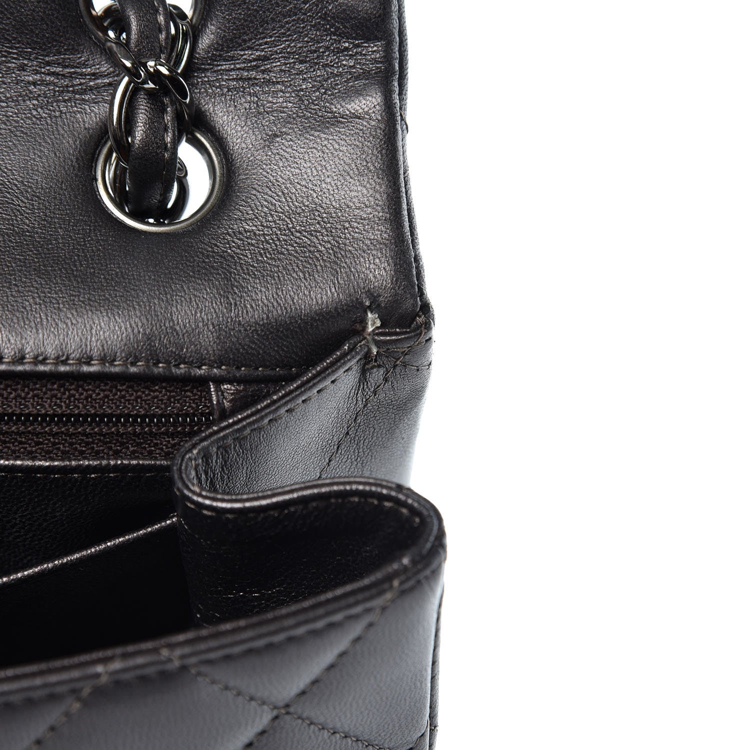 Chanel Lambskin Maxi Single Flap Flap Dark Grey 15 of 18