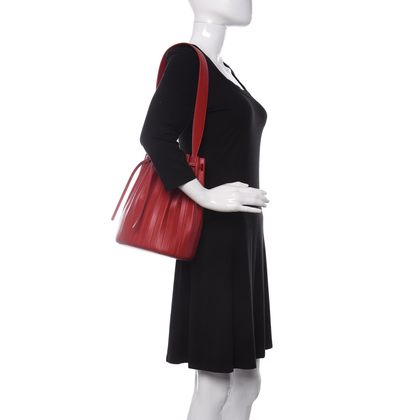 Vegetable Tanned Calfskin Pleated Bucket Bag Fiesta