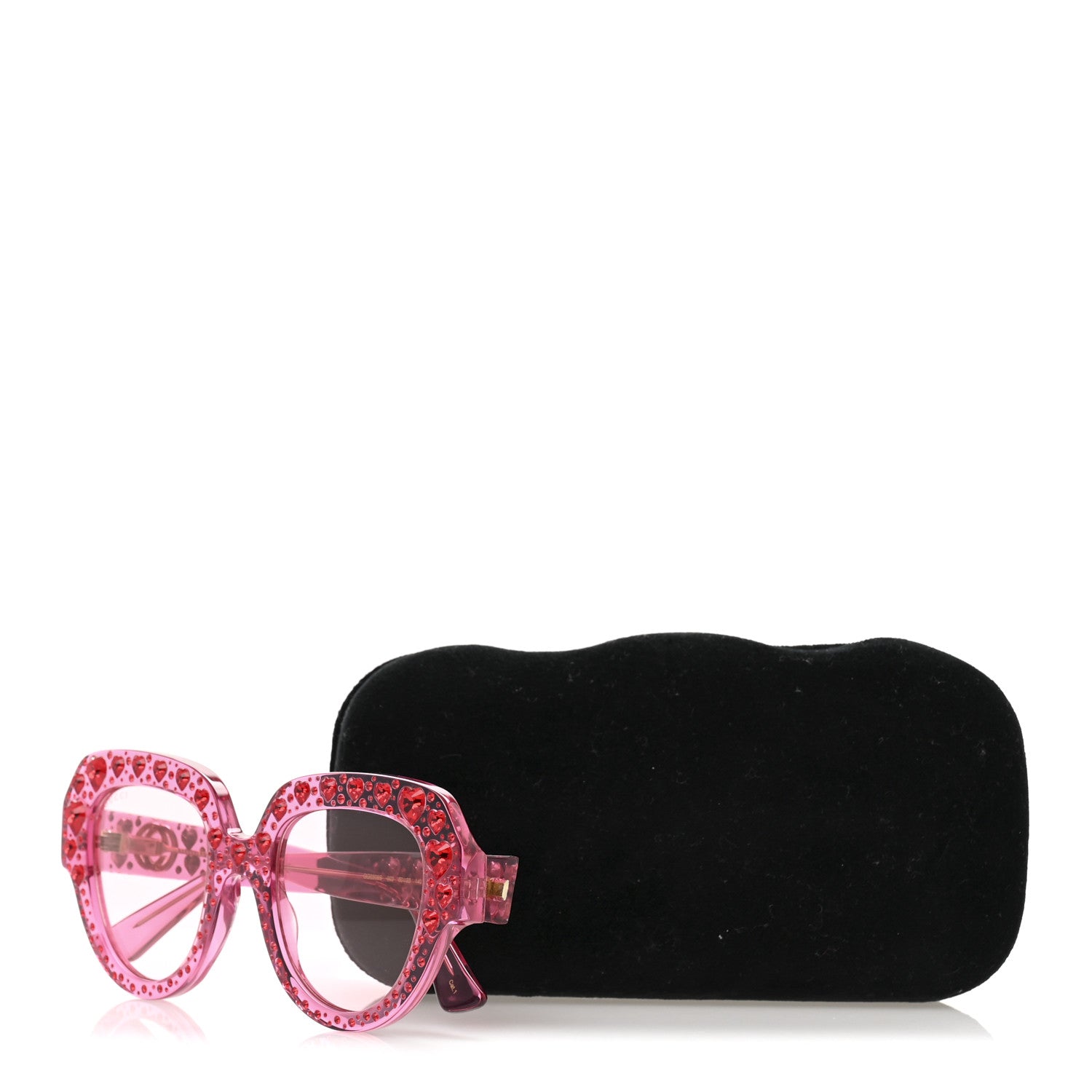 Gucci Crystal Heart Sunglasses GG0308S Red Pink 1748137 – FASHIONPHILE