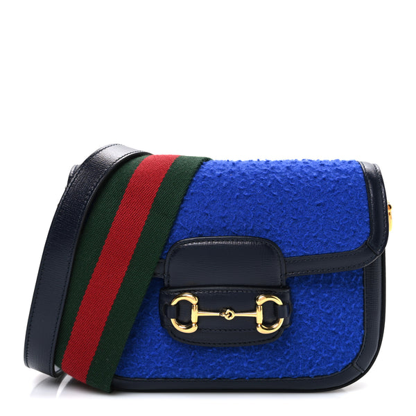 Gucci Casy Wool Azalea Calfskin Mini Horsebit 1955 Shoulder Bag