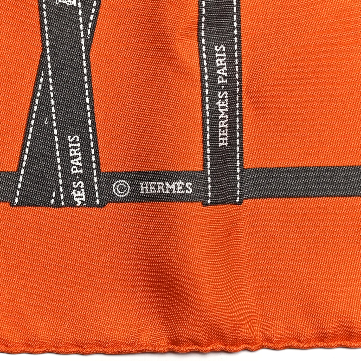 Hermes Silk Bolduc Scarf 90 Orange 4 of 5