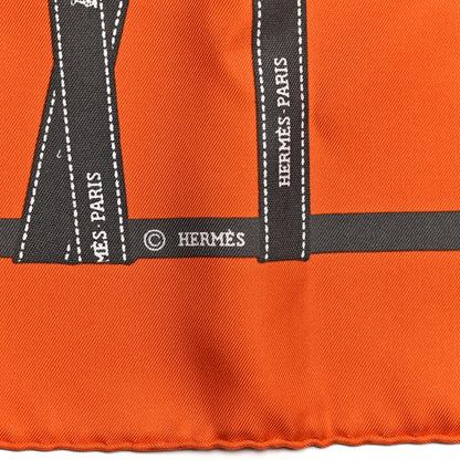 Hermes Silk Bolduc Scarf 90 Orange 4 of 5