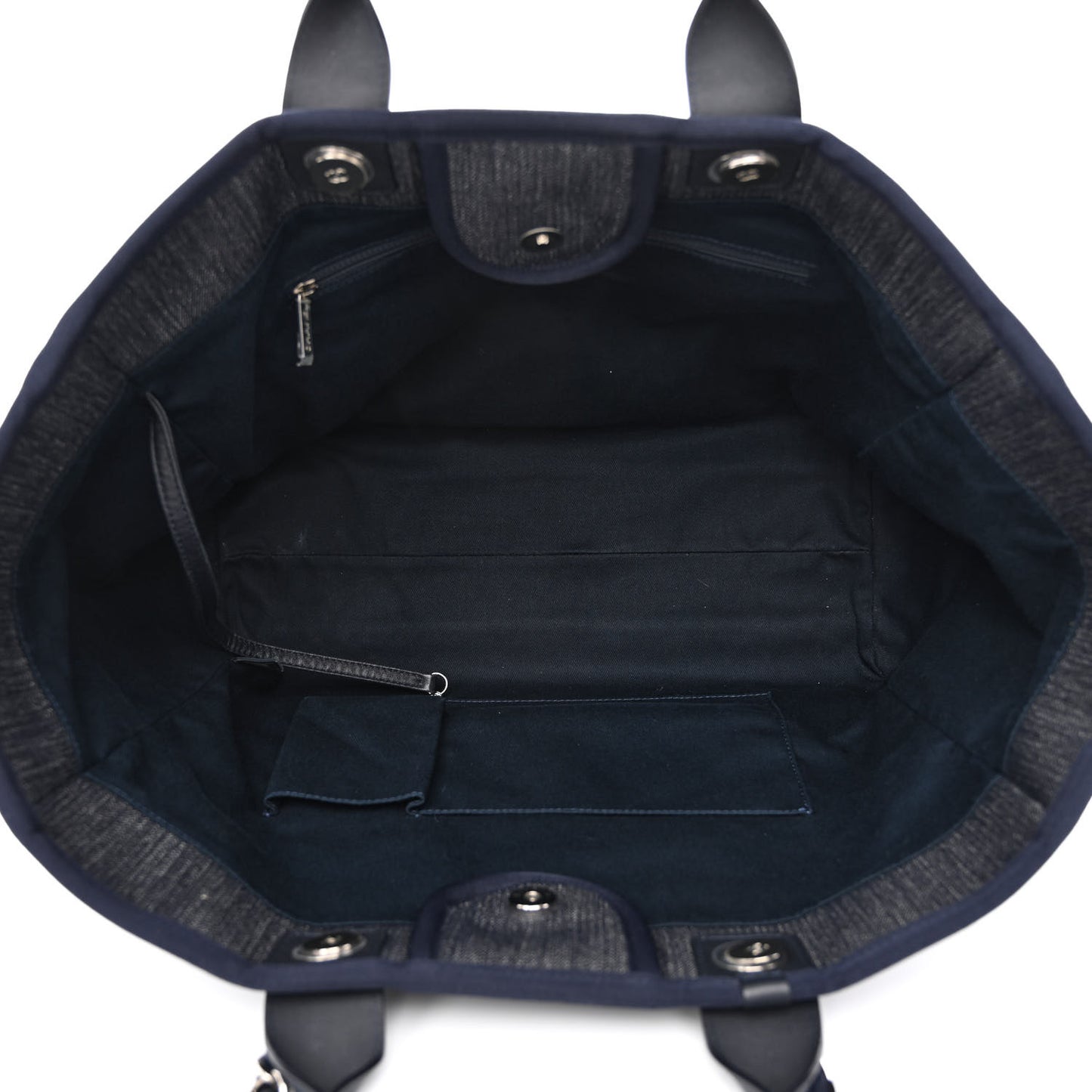 Denim Large Deauville Tote Blue Orange