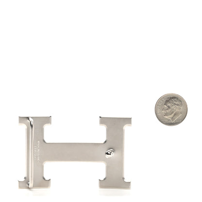 Hermes Palladium Martelee 32mm H Belt Buckle Silver 2 of 4