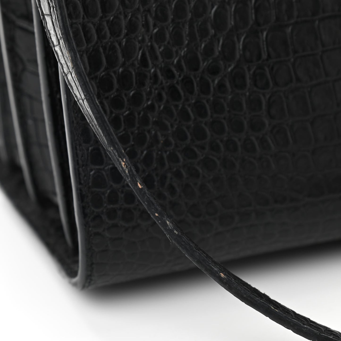Calfskin Crocodile Embossed Baby Sac De Jour Black