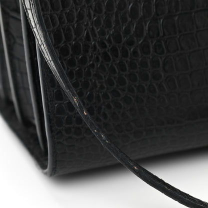 Saint Laurent Calfskin Crocodile Embossed Baby Sac De Jour Black 24 of 28