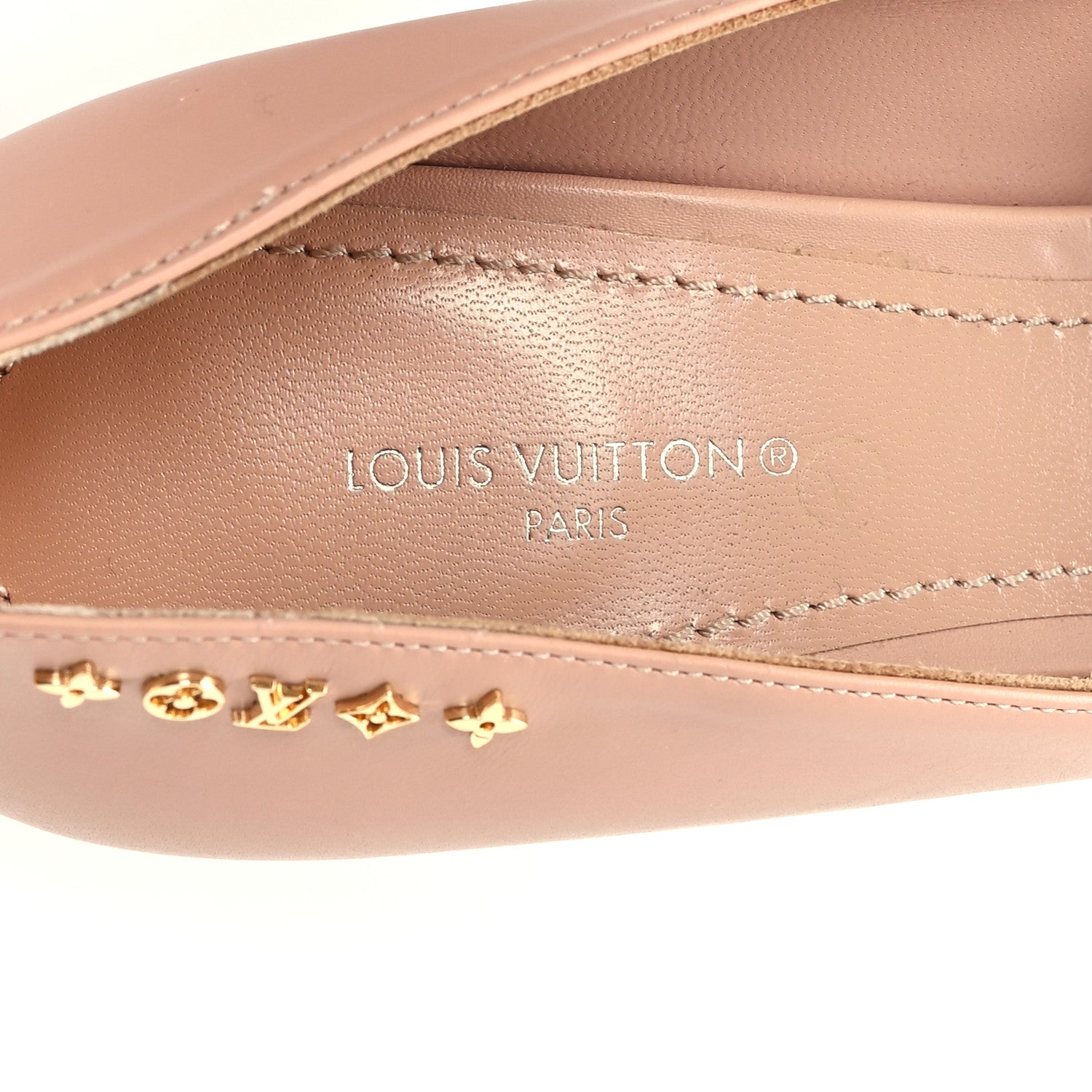 Louis Vuitton Calfskin Signature Pumps 37.5 Nude Pink 8 of 10