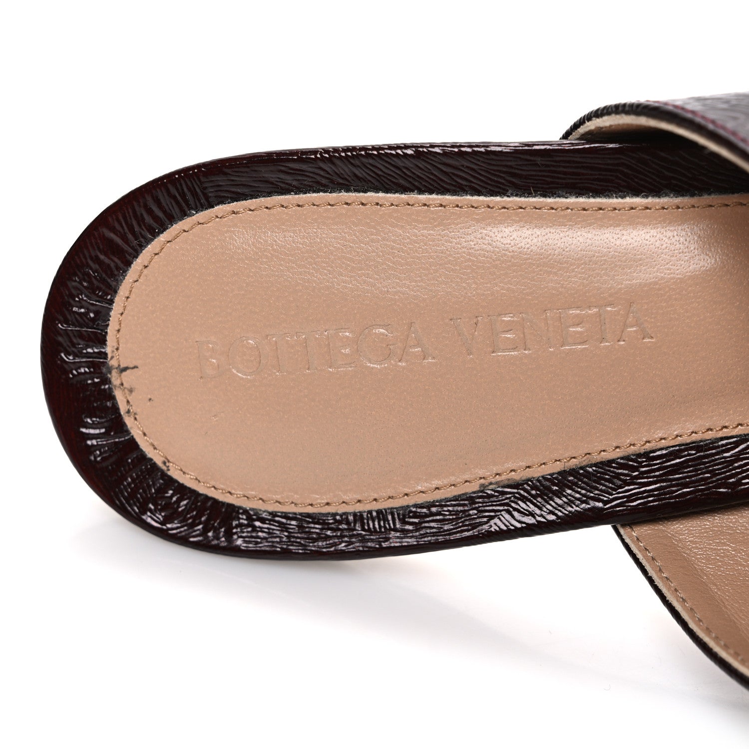 Bottega Veneta Paper Calfskin Stretch Mule Sandals 37.5 Fondant 9 of 9