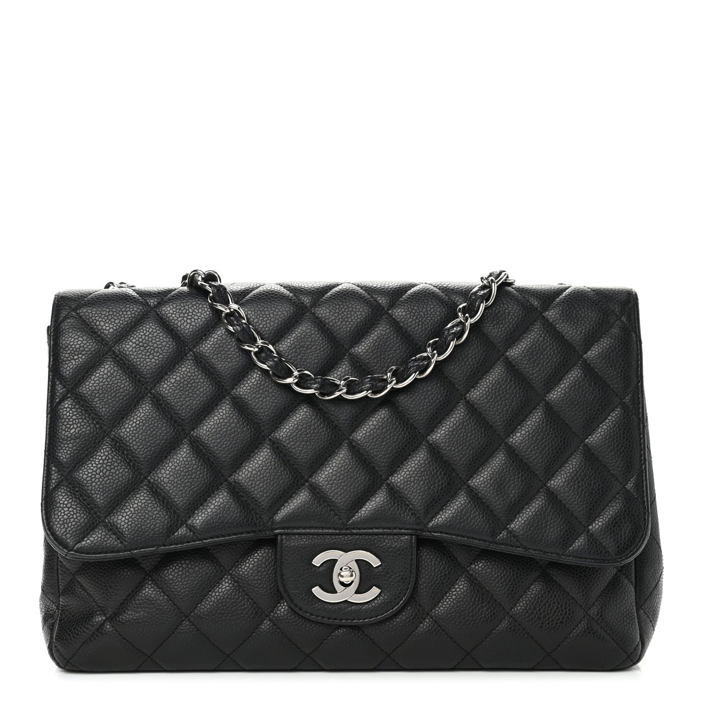 Caviar Quilted Jumbo Single Flap Black