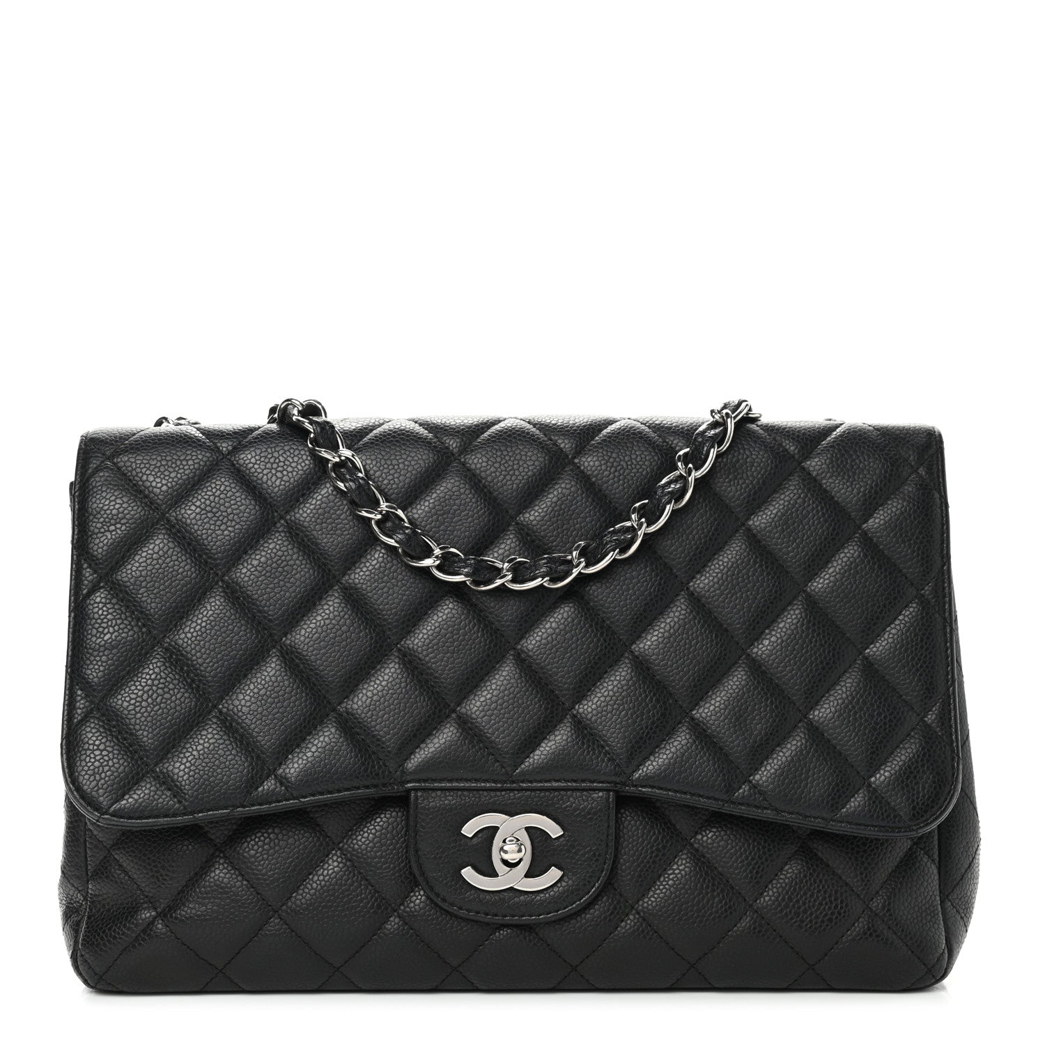 Chanel Caviar Quilted Jumbo Single Flap Black 1 of 10