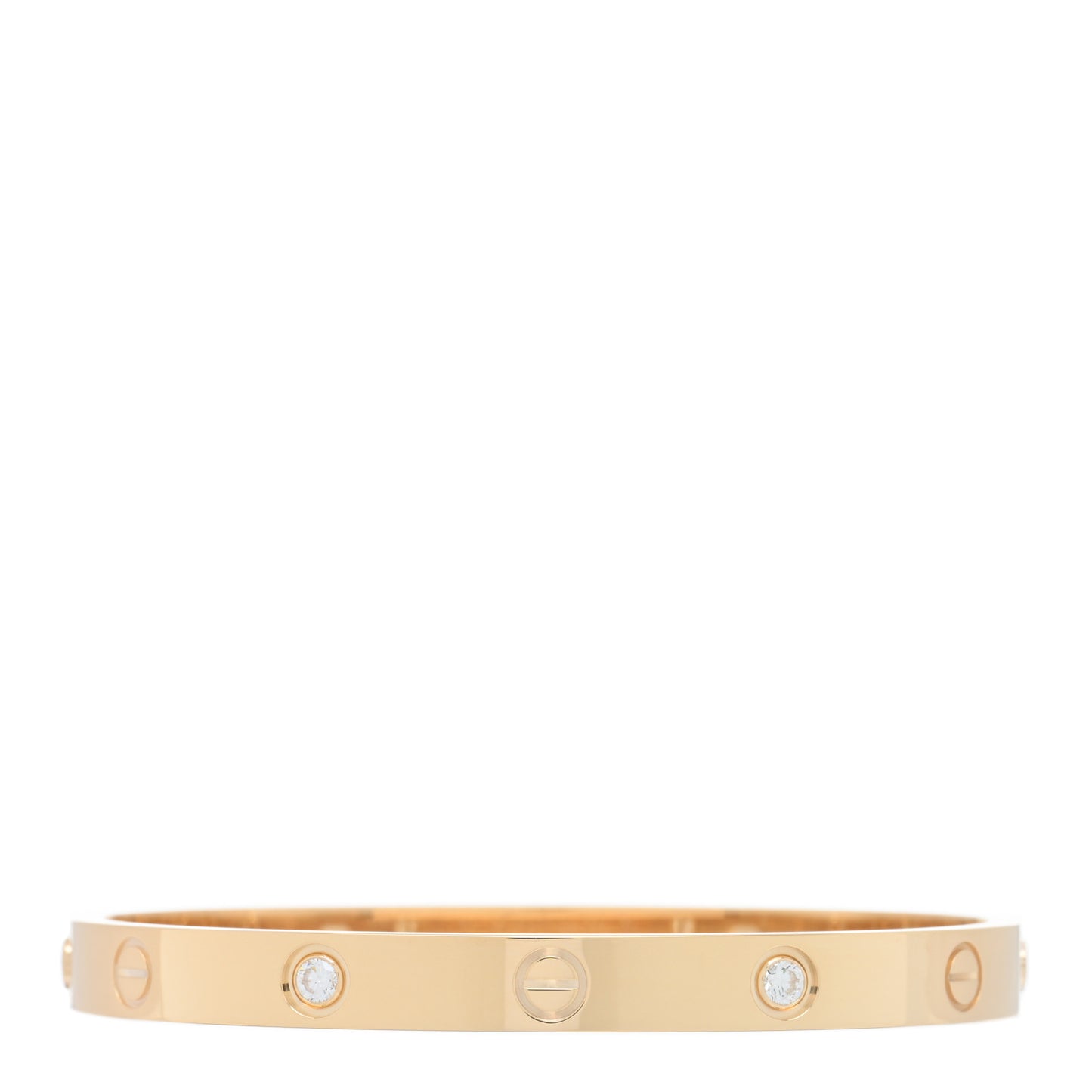 18K Yellow Gold 4 Diamond LOVE Bracelet 17
