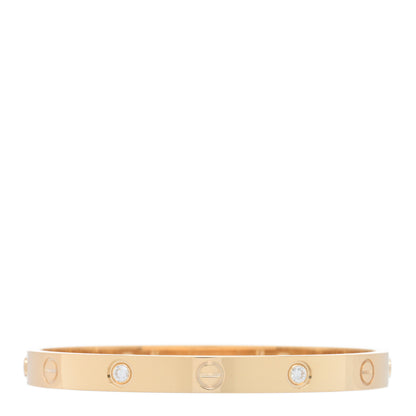 Cartier 18K Yellow Gold 4 Diamond LOVE Bracelet 17 2 of 3
