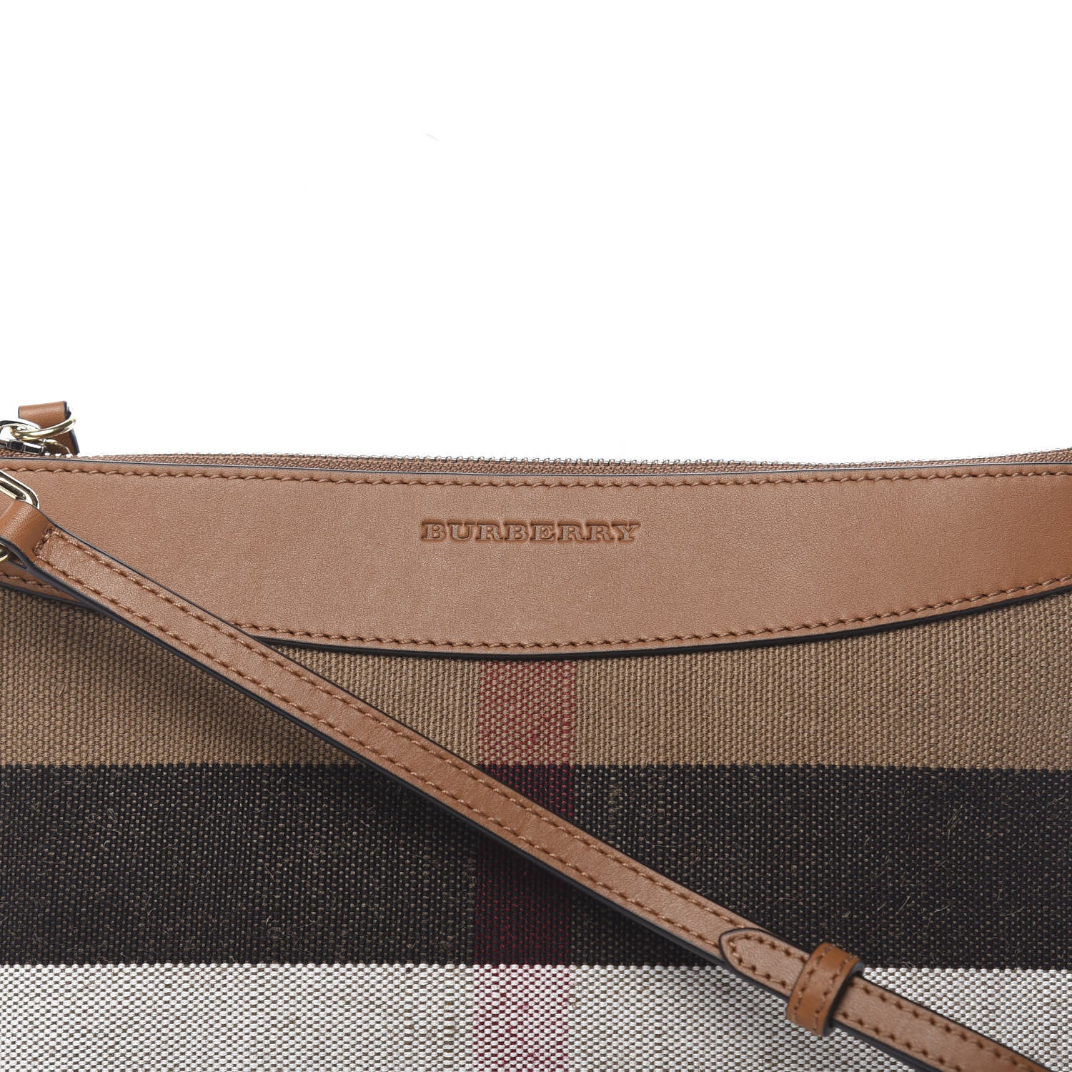 Burberry Mega Check Peyton Crossbody Clutch Bag Saddle Brown 11 of 11