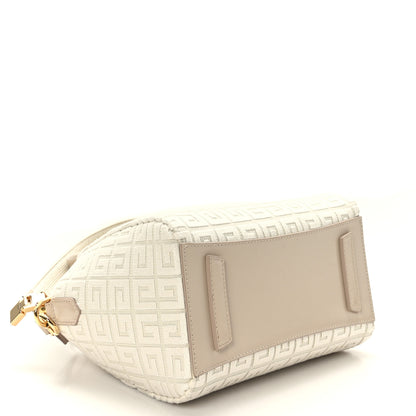 Givenchy Canvas Jacquard Embroidered Calfskin 4G Mini Antigona Natural Beige 4 of 9