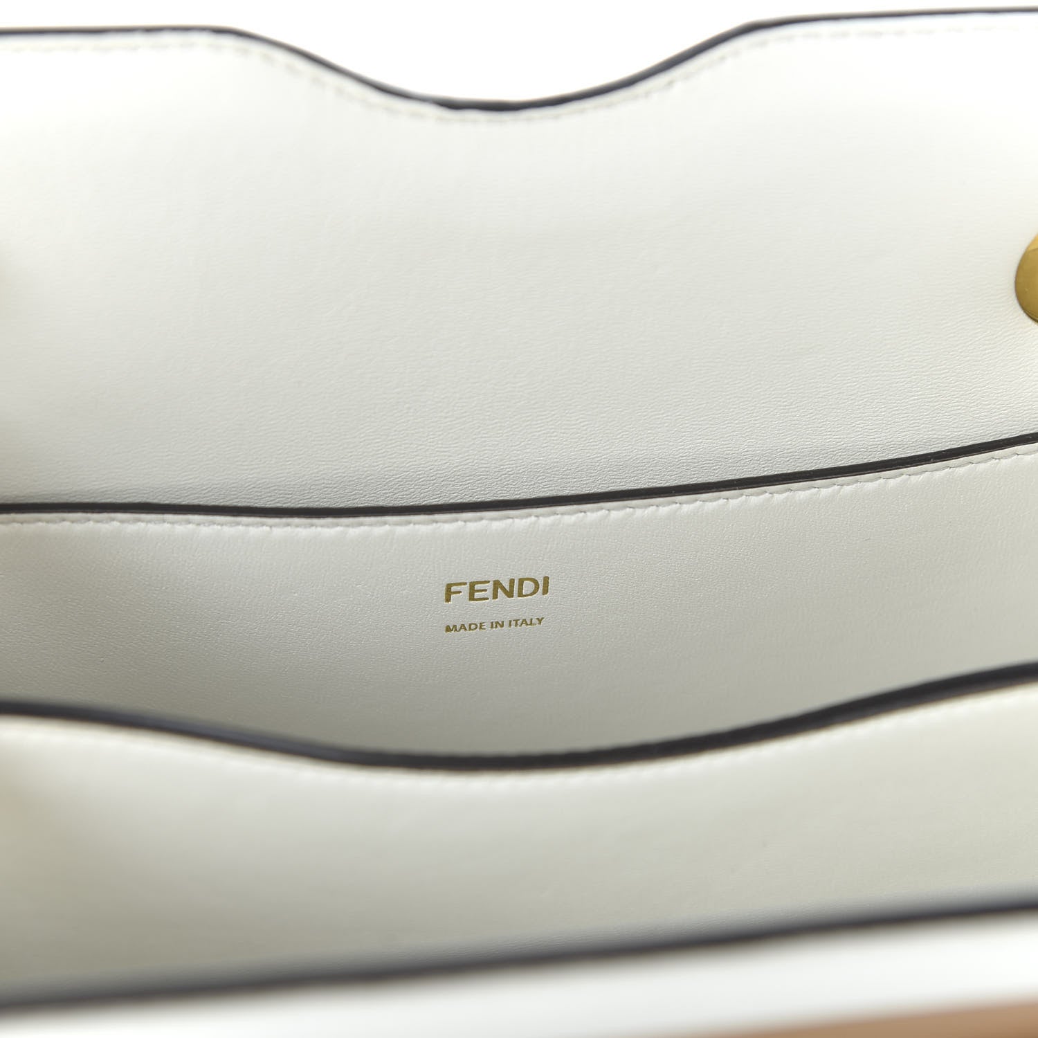Fendi Vitello Glacier Karligraphy Pocket Shoulder Bag White Ice Black 8 of 9