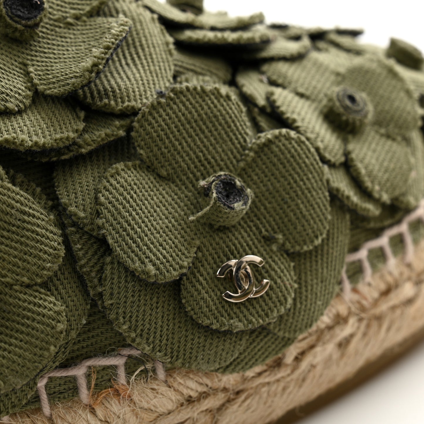 Fabric Camellia CC Espadrilles 39 Khaki