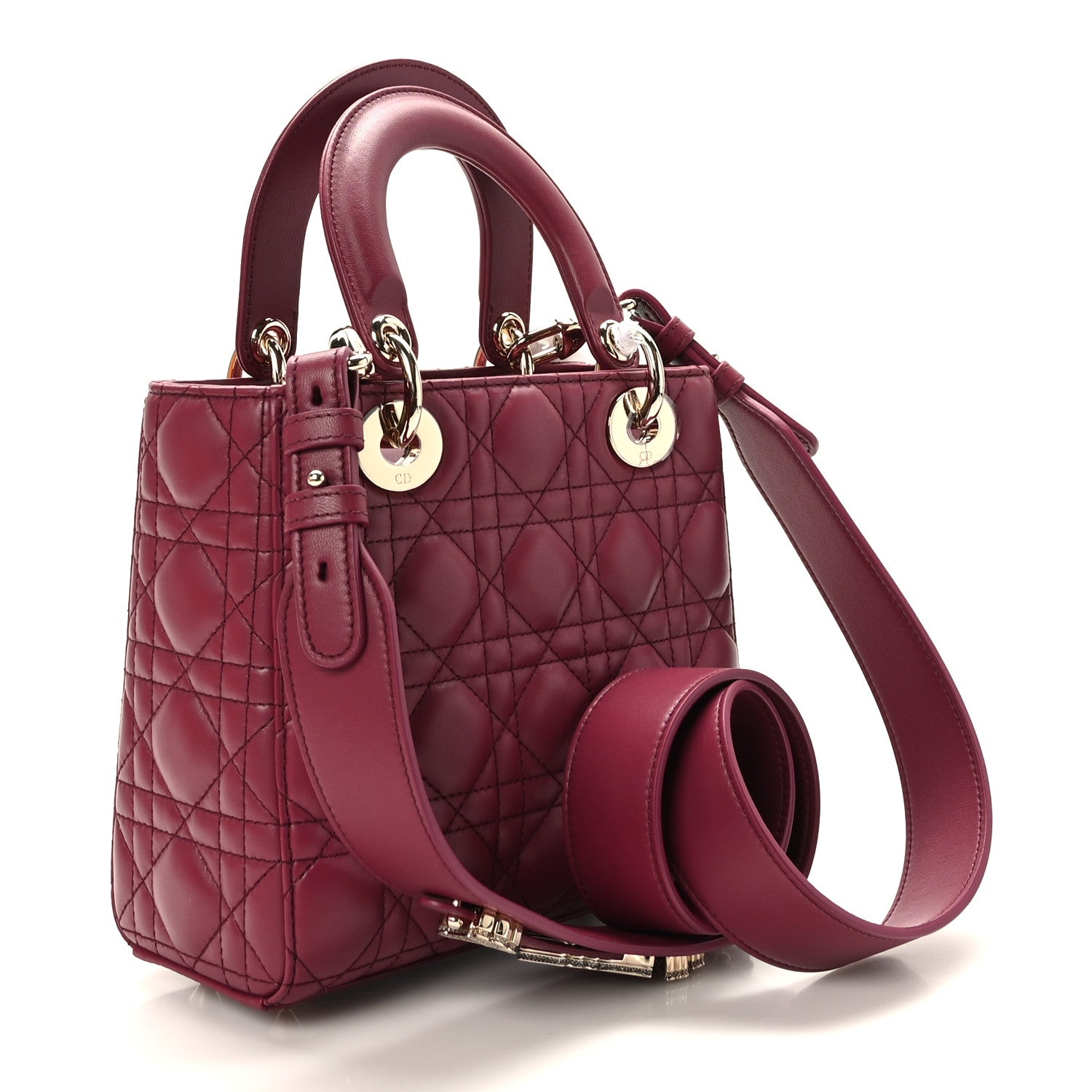 Christian Dior Lambskin Cannage Small My Lady ABCDior Burgundy 4 of 10
