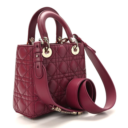 Christian Dior Lambskin Cannage Small My Lady ABCDior Burgundy 4 of 10