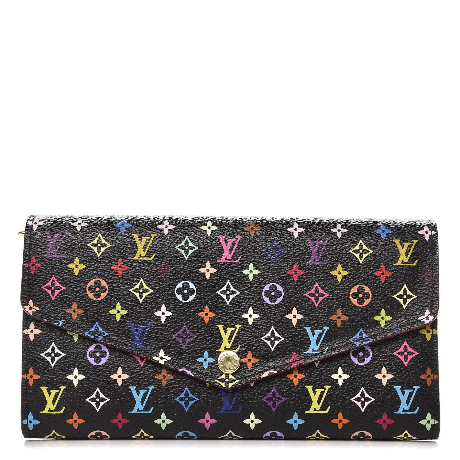 Louis Vuitton Monogram Multicolor Sarah Wallet NM Black Grenade 1 of 7