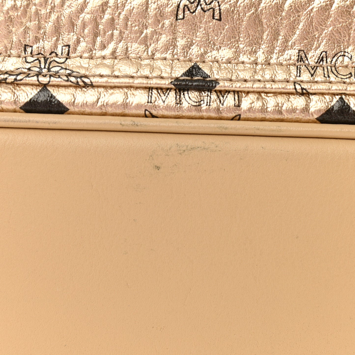 Metallic Visetos Outline Stud Small Stark Backpack Gold