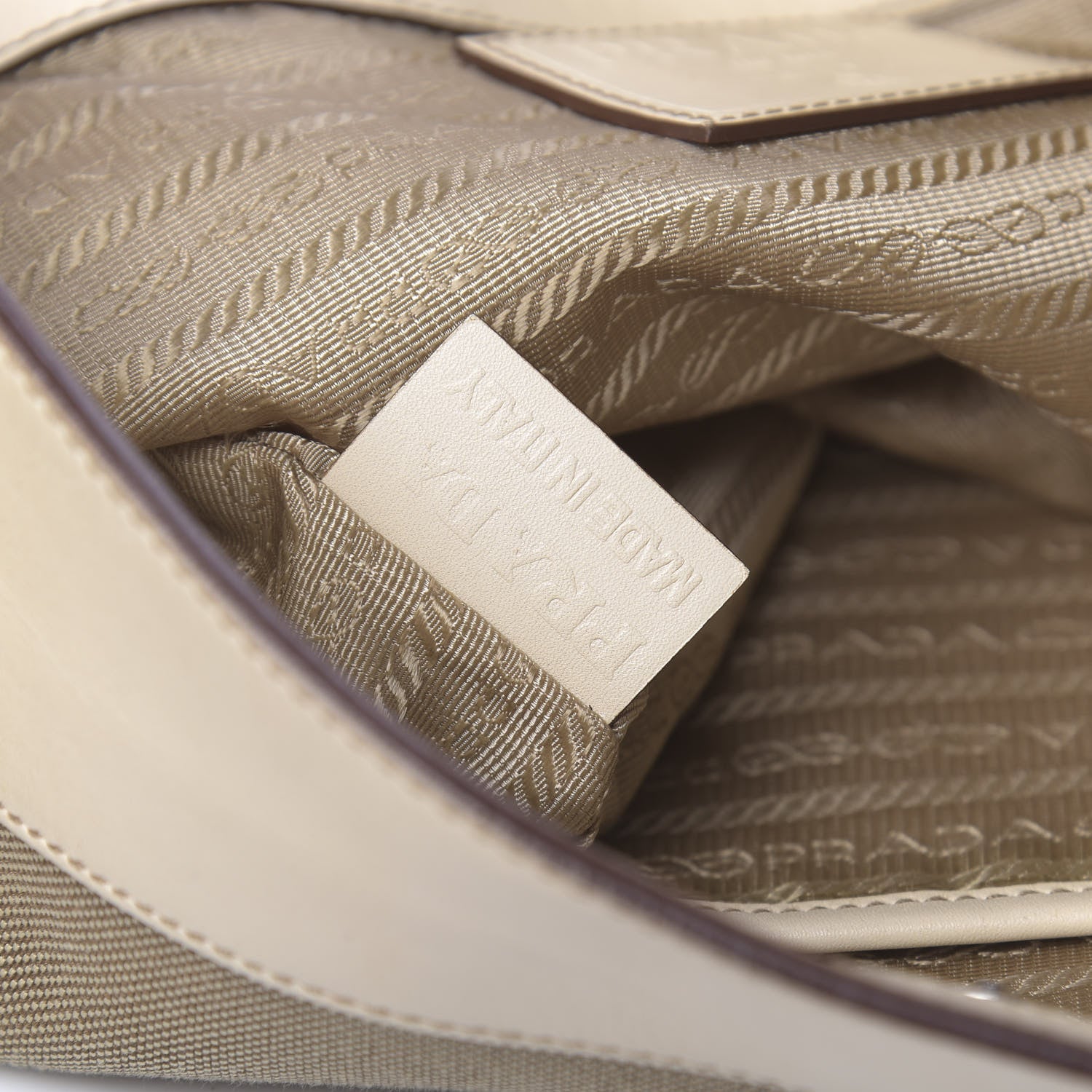 Prada Jacquard Logo Shoulder Bag Corda Cera 7 of 10