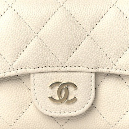 Chanel Caviar Quilted Flap Card Holder Wallet White 8 of 8