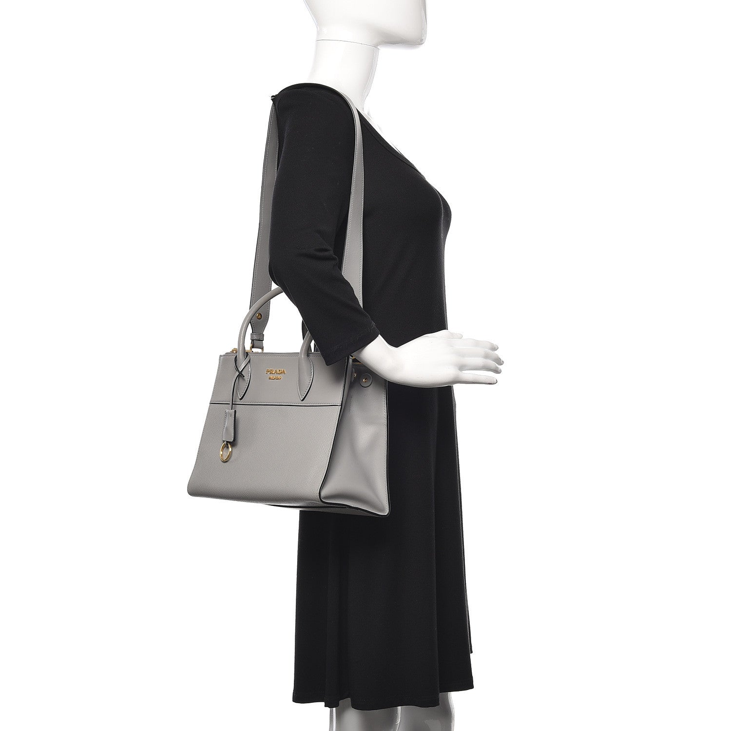 Prada Saffiano City Calf Small Esplanade Tote Nube 2 of 14