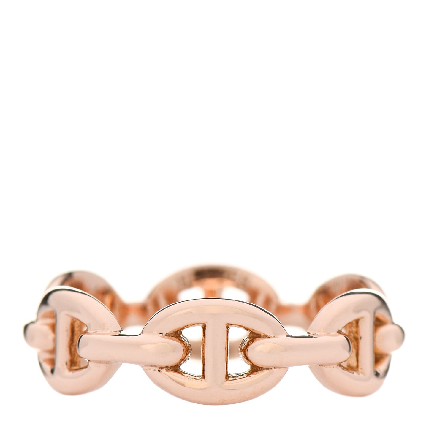 18K Rose Gold PM Chaine D'Ancre Enchainee Ring 53 6.5