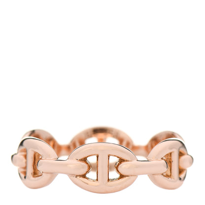 Hermes 18K Rose Gold PM Chaine D'Ancre Enchainee Ring 53 6.5 1 of 5