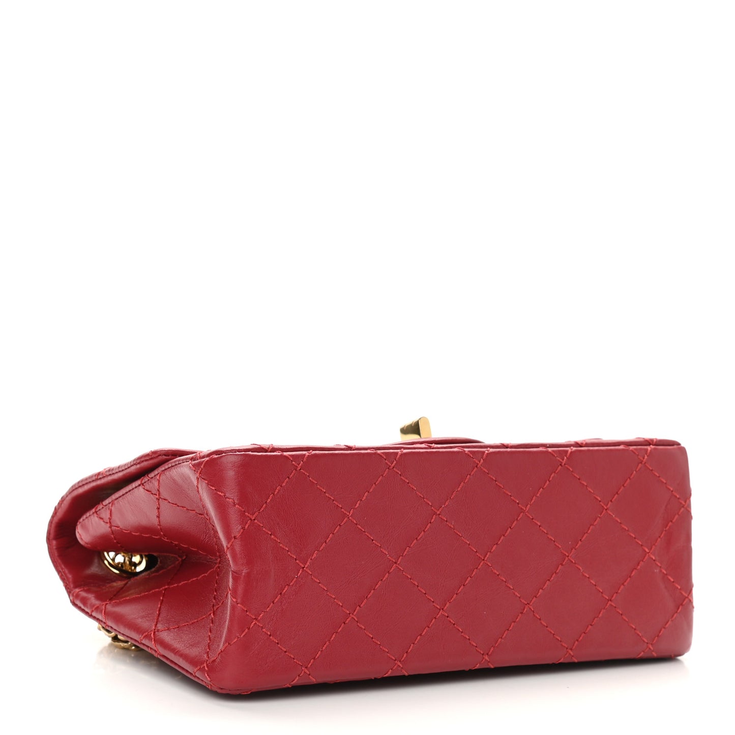 Aged Calfskin Quilted 2.55 Reissue Mini Flap Red