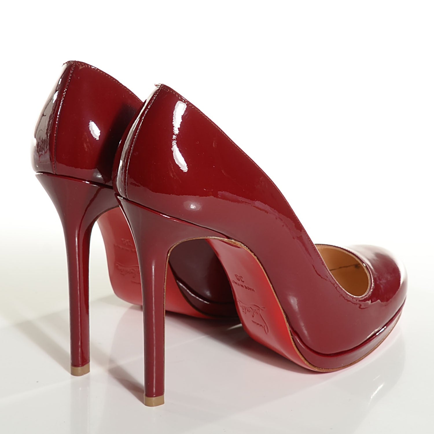 Christian Louboutin Patent Fifi 100 Pumps 38 Red 4 of 5