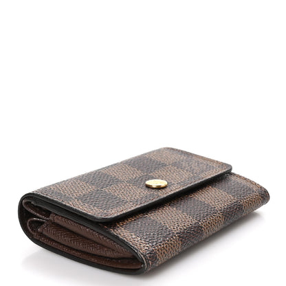 Louis Vuitton Damier Ebene Porte-Monnaie Plat Coin Purse Brown 4 of 9