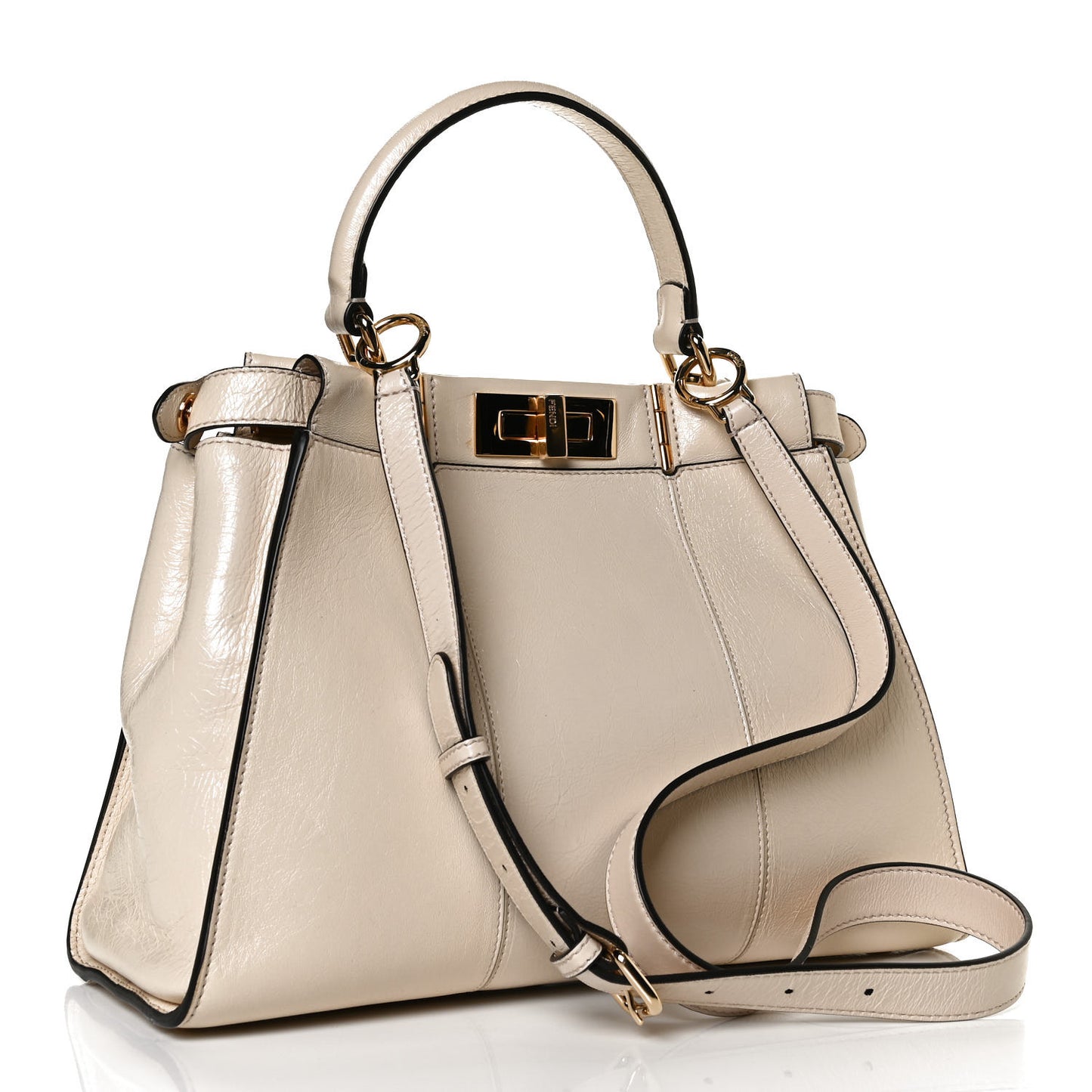 Agnello Old Shine Medium Peekaboo Iconic Satchel Camelia