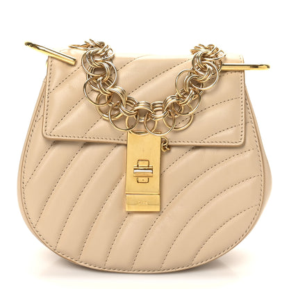 Chloe Calfskin Quilted Mini Drew Bijou Shoulder Bag Pearl Beige 1 of 9