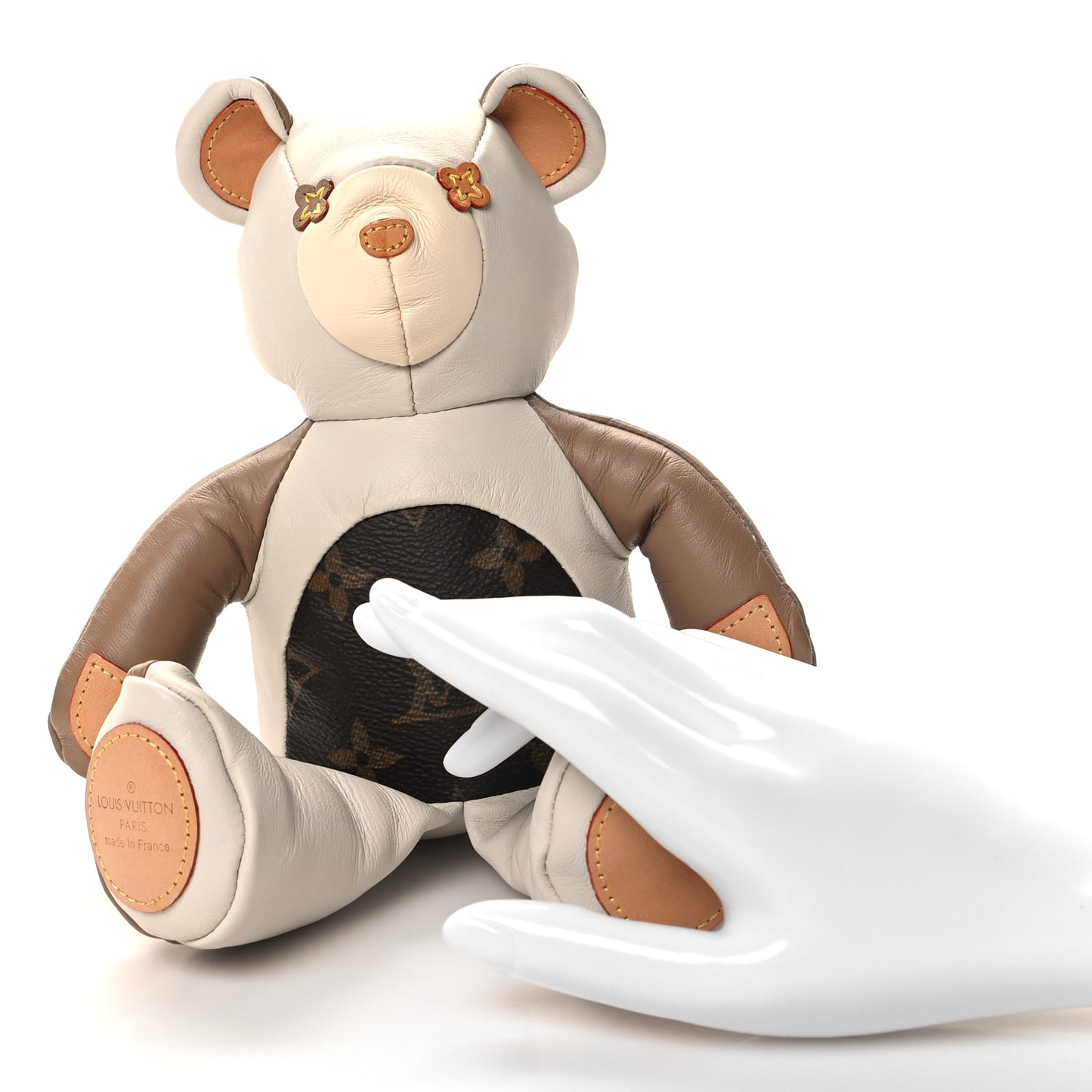 Calfskin Monogram Doudou Louis Bear Beige