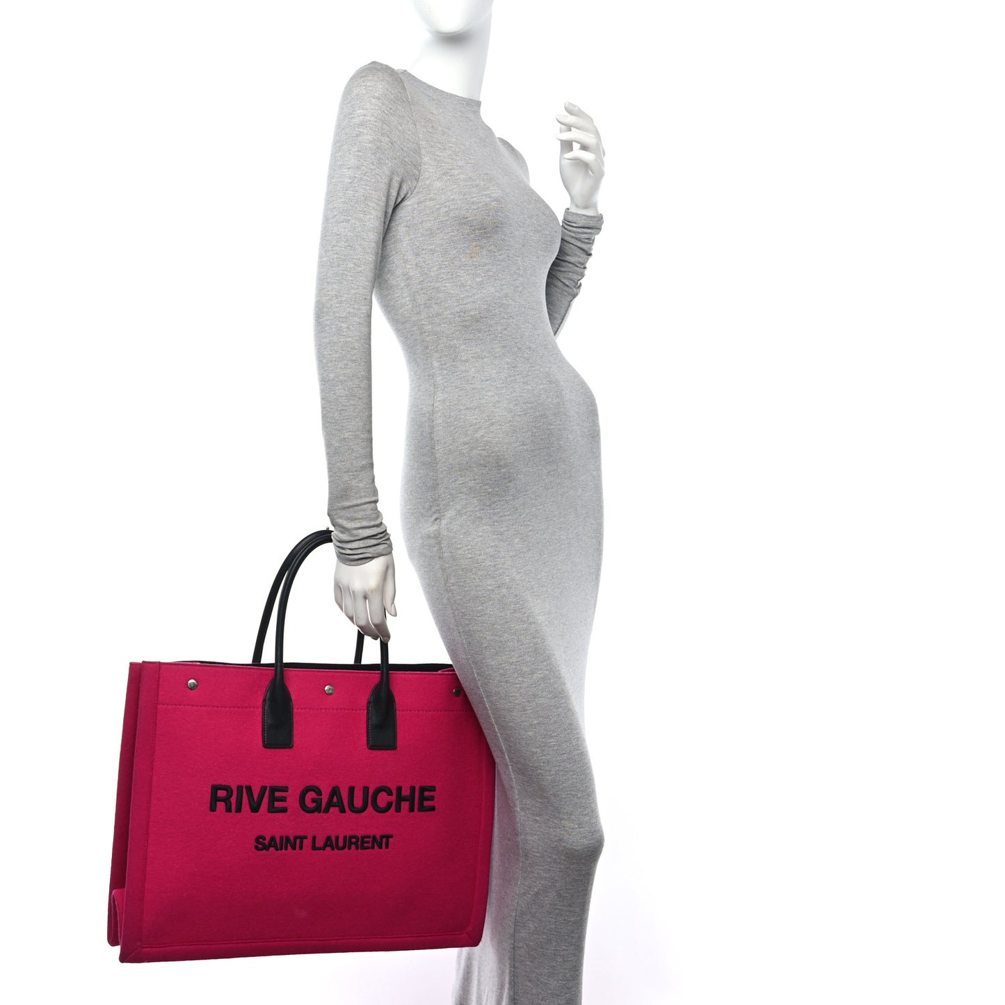 Wool Rive Gauche Tote Fuchsia