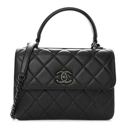 Chanel Lambskin Quilted Small Trendy CC Dual Handle Flap Bag So Black 1 of 14