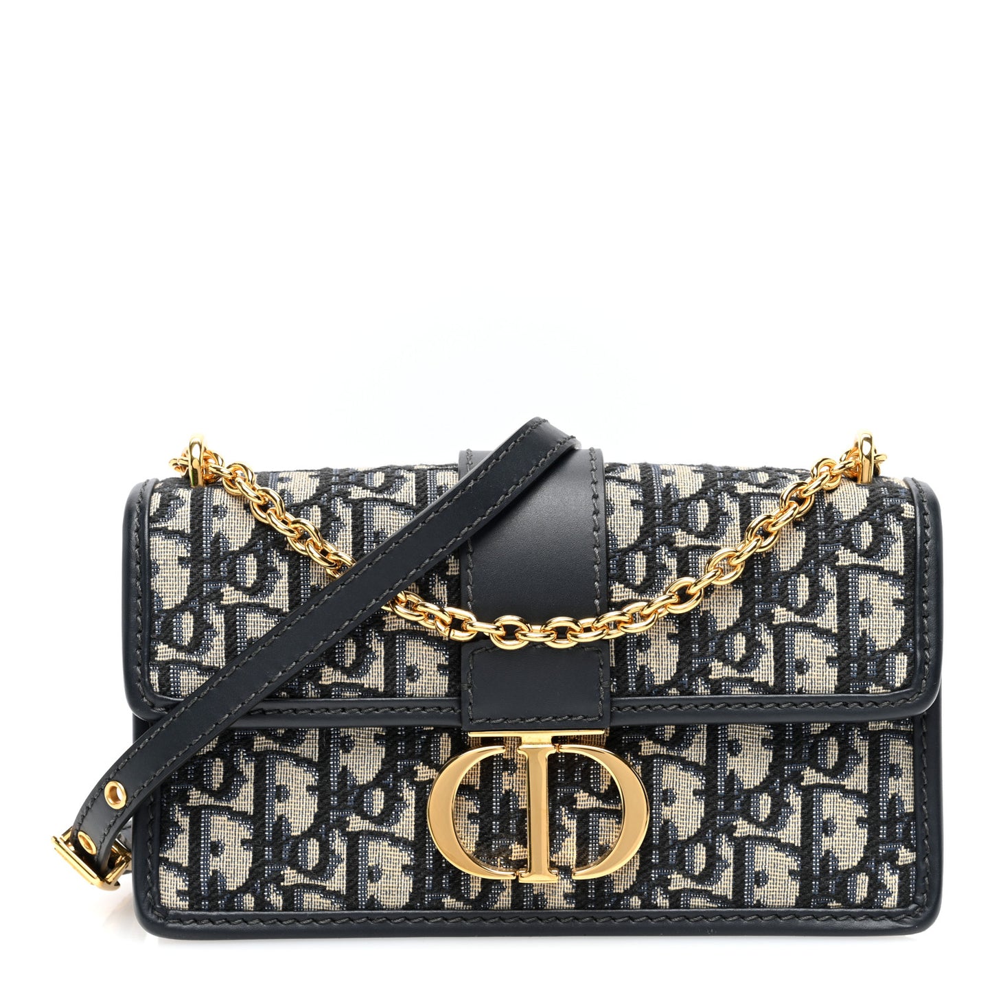 Oblique 30 Montaigne East West Chain Flap Bag Blue