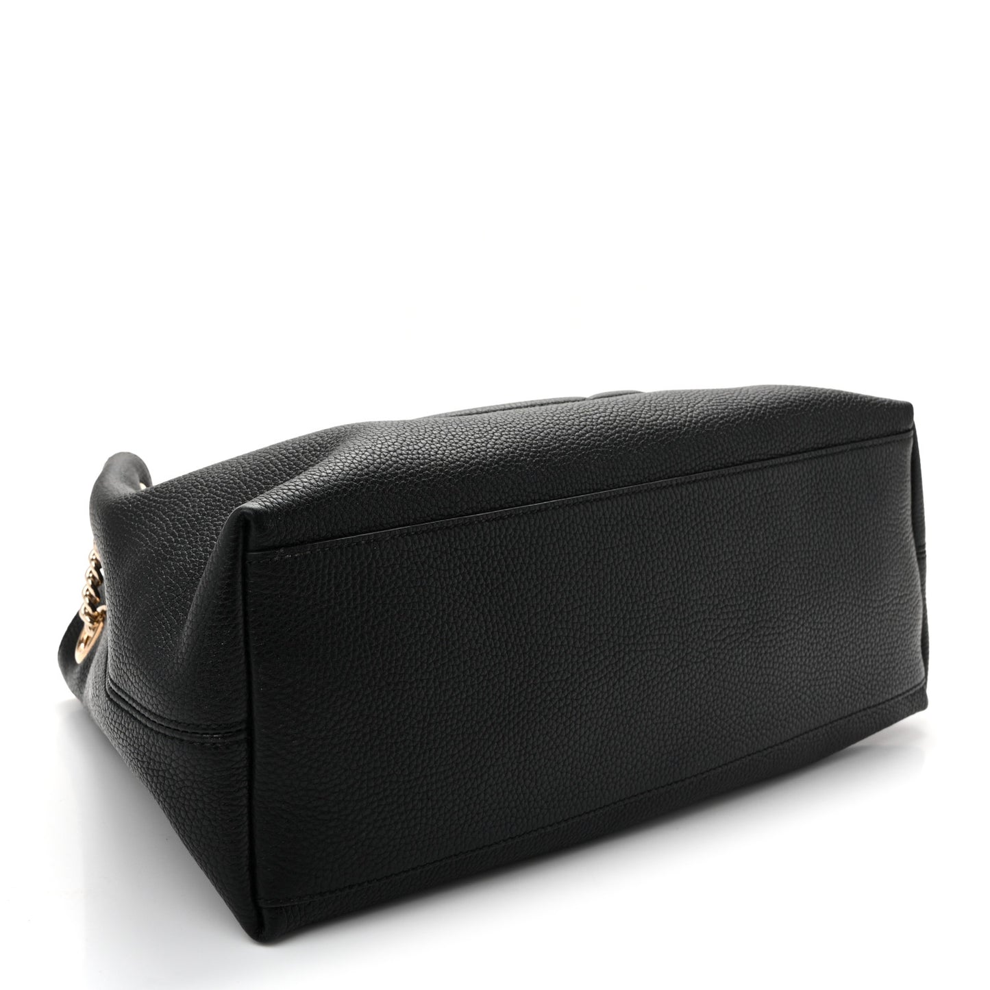 Pebbled Calfskin Medium Soho Chain Shoulder Bag Black
