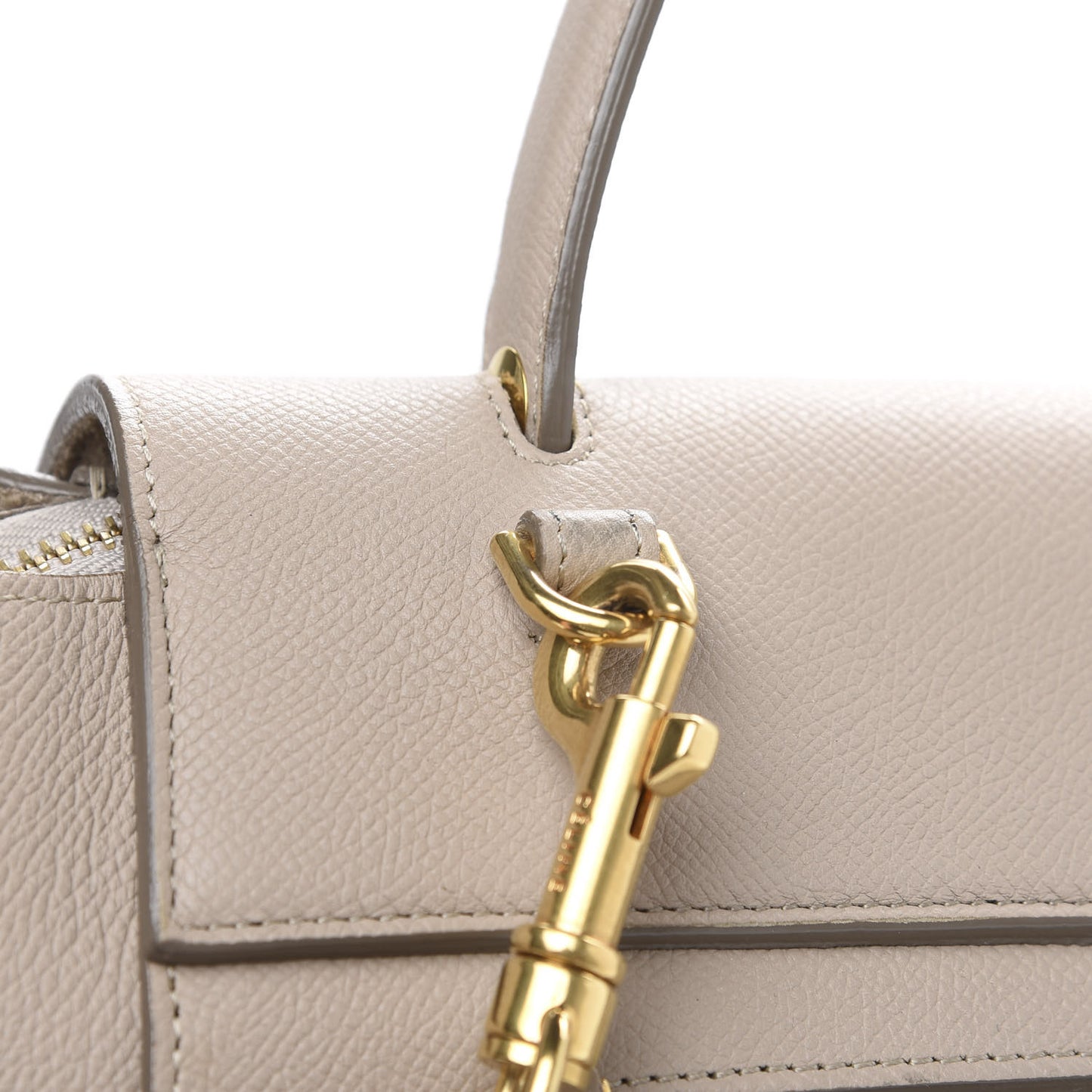 Grained Calfskin Mini Belt Bag Light Taupe
