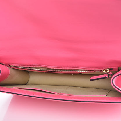 Valentino Garavani Vitello Medium Glam Lock Rockstud Flap Fuxia Fluo 5 of 7