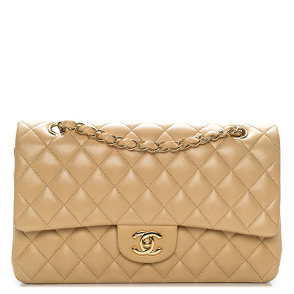 Chanel Lambskin Quilted Medium Double Flap Beige 1 of 10