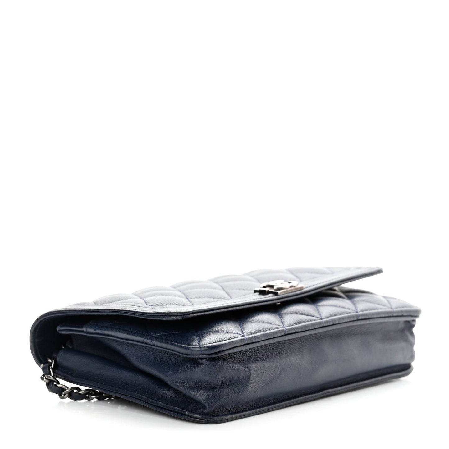 Caviar Quilted Boy Wallet On Chain WOC Navy