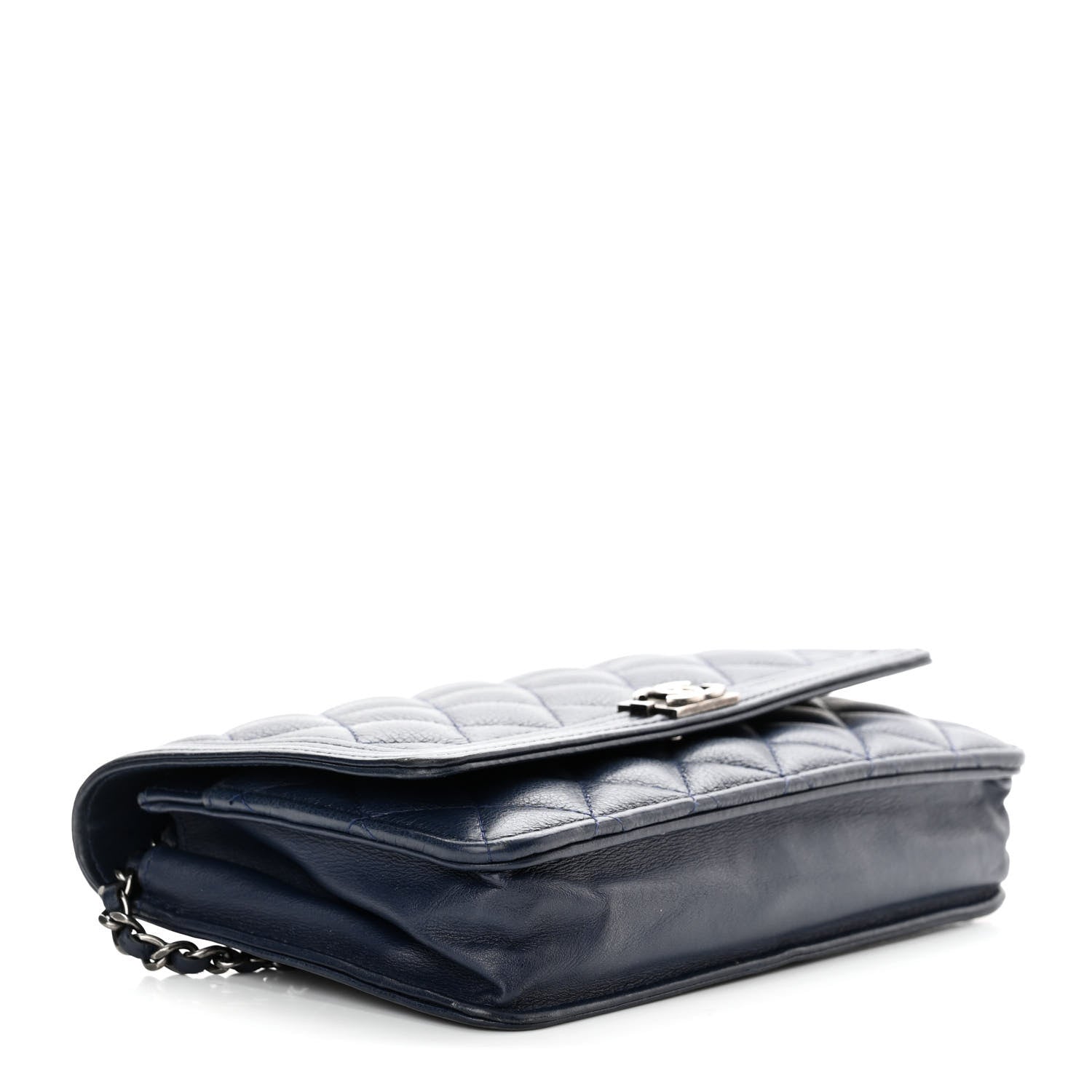 Chanel Caviar Quilted Boy Wallet On Chain WOC Navy 3 of 15