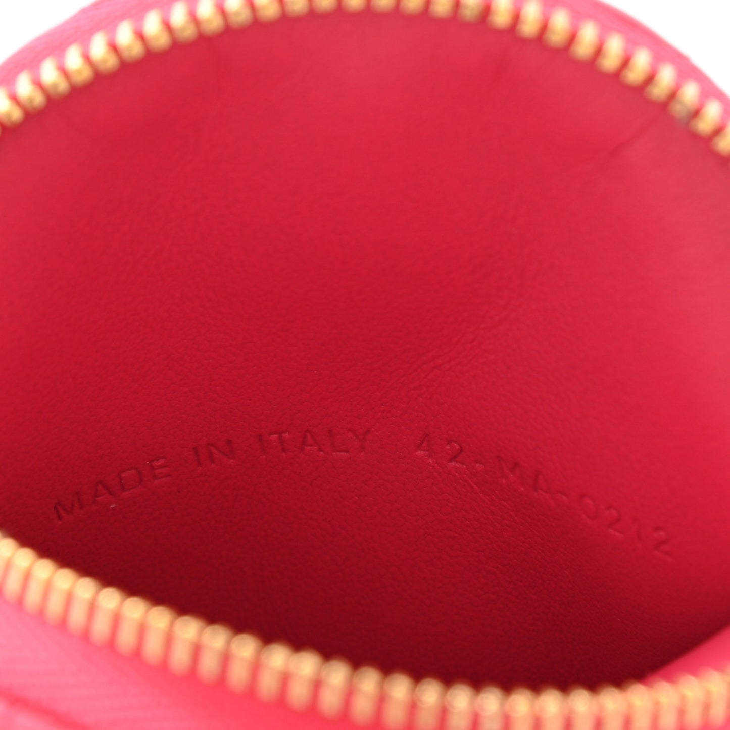 Supple Calfskin Cannage Round Detachable Caro Coin Purse Warm Fuchsia